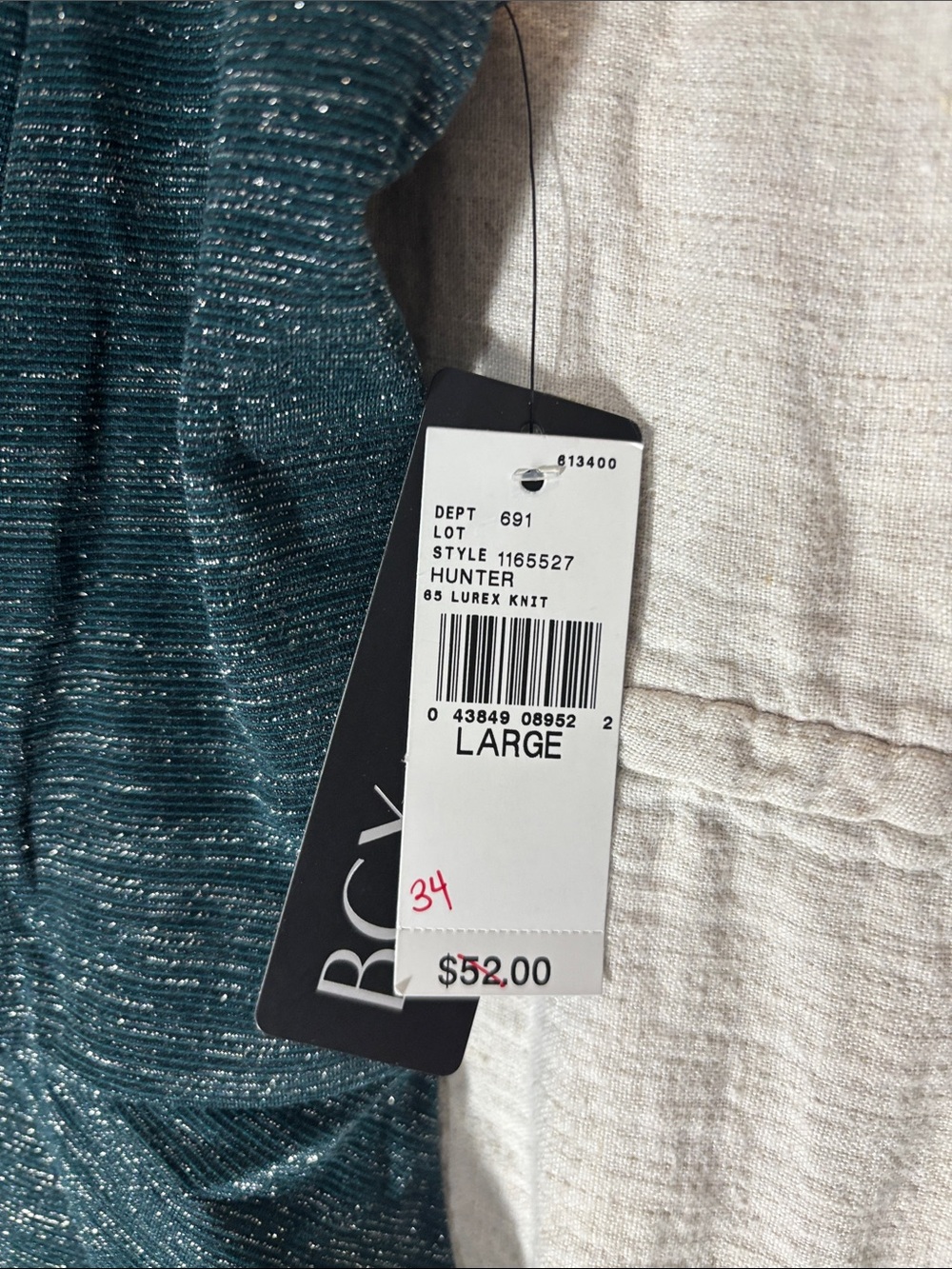 BCX Hunter Green Shimmer Strappy Fit-and-Flare Mini Dress Spaghetti straps - Picture 2 of 9